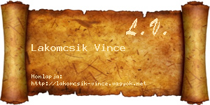 Lakomcsik Vince névjegykártya